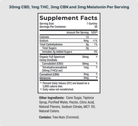 CBD Sleep Gummies Supplement Facts