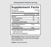 pure cbd gummies 300mg supplement facts