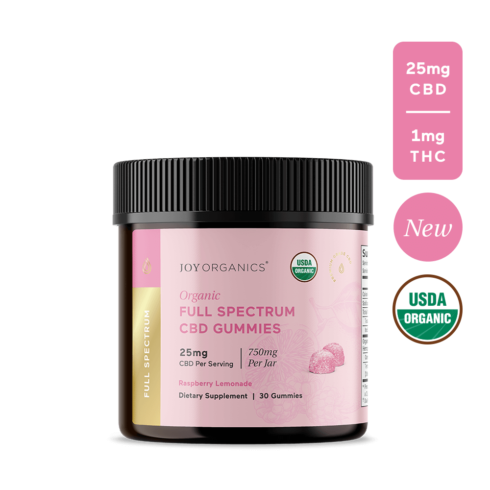 Full Spectrum Raspberry Organic Full Spectrum CBD Gummies (Raspberry Lemonade) - Joy Organics